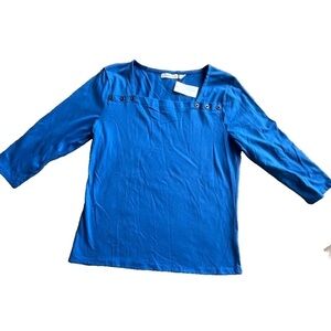 New IB Diffusion Blue Square Neck 3/4 sleeve top